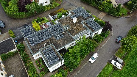 Doppelhaus Luftaufnahme mit Drohne